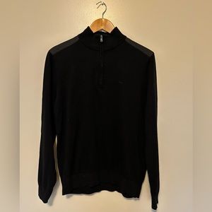 Michael Kors black 1/4 zip cotton sweater - M